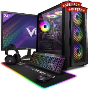 Vibox IV-136 Gaming PC - 24" Monitor Bundle - 8 Core i9 Intel 11900F Processor - Nvidia RTX 4070 Super 12GB Graphics Card - 16GB RAM - 1TB NVMe SSD - 600W PSU - Windows 11 - WiFi