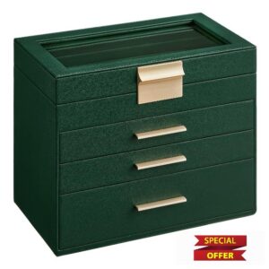 SONGMICS Jewellery Box with Glass Lid