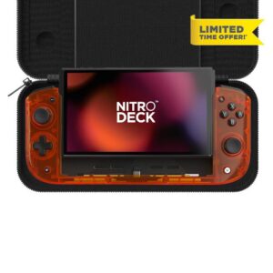 CRKD Nitro Deck Limited Edition with Carry Case - Professional Handheld Deck with Zero Stick Drift for Nintendo Switch and Switch OLED (Orange Zest - Crystal Collection)