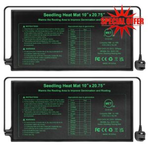 HYDGOOHO Seedling Heat Mat 10 x 20.75 in 2 Pack
