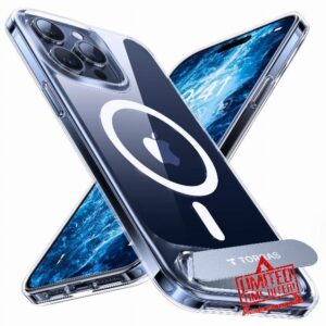 TORRAS [Invisible Titanium Stand] for iPhone 15 Pro Case [12FT Military Shockproof ] [TOP N56 Magnets] [20W Fast Charging] Truly Completely Flat & Slim Case iPhone 15 Pro Cover - Pstand Clea