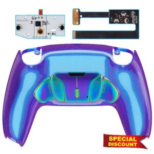 eXtremeRate Rainbow Aura Blue Purple Programmable Real Metal Buttons (RMB) RISE4 Remap Kit for PS5 Controller BDM-010 BDM-020