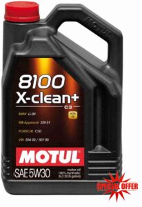 WOL 5W30 Fully Synthetic Engine Oil-Motul 8100 X-Clean+ DPF Car Lubricant 4T ACEA C3 106377 Cae Engine Oil (5 L)