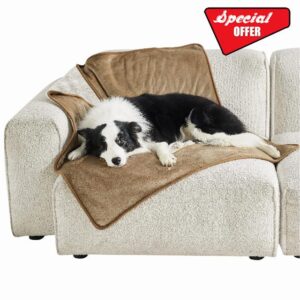 Lesure Waterproof Dog Blanket Washable - 120x100cm Fleece Blanket For Large Dogs and Pets