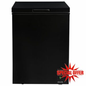Abode Freestanding Black Chest Freezer 142L with Removable Wire Basket & Counter Balance Lid