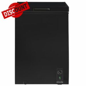 Abode Freestanding Black Chest Freezer 99L with Removable Wire Basket & Counter Balance Lid