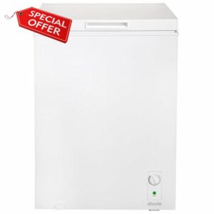 Abode Freestanding White Chest Freezer 142L with Removable Wire Basket & Counter Balance Lid