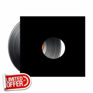 Vision Media® 12'' Vinyl Black Card Record Sleeve with Hole - Premium Quality Disco Bags - 20pcs
