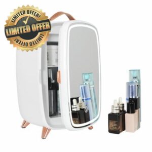 eklipt Mini Fridge with Dimmable LED Mirror (6 Liter/8 Can)