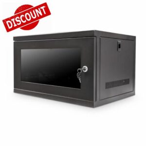LMS Data Server Rack Data Cabinet - Deep Wall Mounted 19 Inch Black Storage Rack for Home