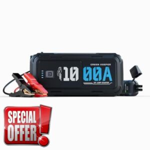 Car Battery Jump Starter 1000A Portable Jump Start Smart Jumper Cable 12V Battery Starter for 5.0L Gas & 3.5L Diesel Battery Booster Pack Multiple Emergency Kit with LED & Safety Protectio