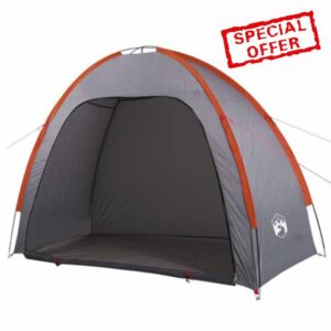 idaXL Waterproof Storage Tent - Grey/Orange Polyester with PU Coating