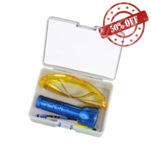 COOLHIYA Violet Flashlight Car Leak Detection Air Conditioner Leak Detector Ac Leak Detector Torch Protection Flashlight Car Leak Tester Protection Goggle Ultraviolet Light UV Flashligh