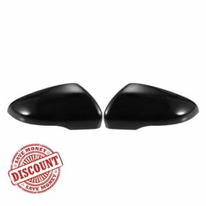 X AUTOHAUX Pair Car Rear View Driver Passenger Side Mirror Cover Cap Replacement Gloss Black for Volkswagen Golf MK6 Touran Mirror Guard Covers Decoration Trims