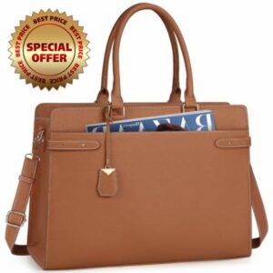 NEWHEY Laptop Bags for Women 15.6 Inch Tote Bag Handbags Women Large Work Bags PU Leather Shoulder Bag Ladies Briefcase for Office Business Shopping School