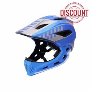 Joyyko Kids Bike Helmet Kids Full Face Bike Helmet 52-58CM Detachable 2-In-1 Boys and Girls With Chin Adjustable Breathable Kids Sports Helmet for Cycling Skateboarding Roller Skating