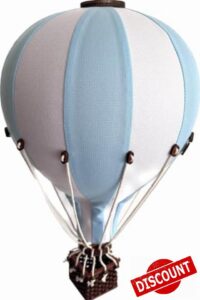 Hot Air Balloon Decor Nursery | Baby Kids Room Hanging Mobile Set (Blue