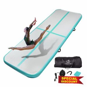 Inflatable Air Gymnastics Mat Training Mats 10cm Thickness Gymnastics Tracks for Home Use/Training/Cheerleading/Yoga/Water with Pump