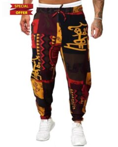 YAOBAOLE Men Hippie Trousers Men Linen Trousers 3D Printed Joggers Yoga Tracksuit Bottoms