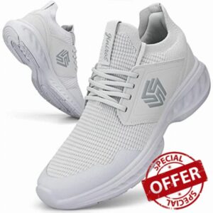 Giniros Mens Trainers Running Walking Shoes Lightweight Sport Athletic Gym Fitness Fashion Training Sneakers Casual Comfortable Breathable Flat Mesh Tennis Shoes Outdoor Jogging