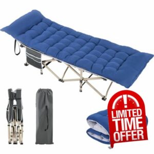 Yaheetech Folding Camping Cot Portable Outdoor Bed for Adults w/Mat & Storage Bag & Carry Bag