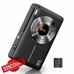 Digital Camera 1080P FHD Compact Camera 44MP Camera 16X Digital Zoom Simple Vlogging Camera Portable Digital Camera for Kids Teen Students Seniors Beginner (Black)