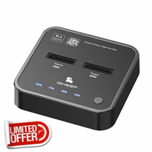 ISHEEP SATA M.2 SSD Duplicator Docking Station with Offline Clone Function