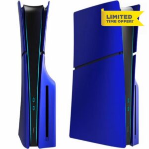 ElitePlay Cobalt Blue PS5 Slim Faceplates Cover Case Replacement Plates Shell Cobalt Blue Accessories for Playstation 5 Slim Model Disc Editio