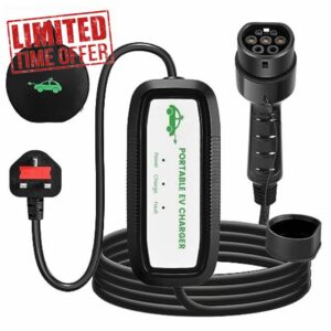 FNRIDS 10M EV Charger Cable Type 2 to 3 Pin Plug