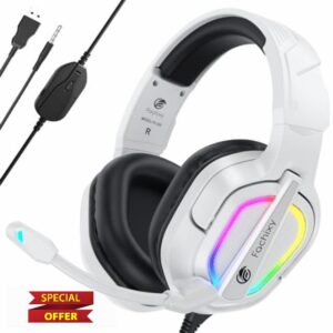 Fachixy「2024 New」FC200 Gaming Headset for PS4/PS5/PC/Xbox/Nintendo Switch