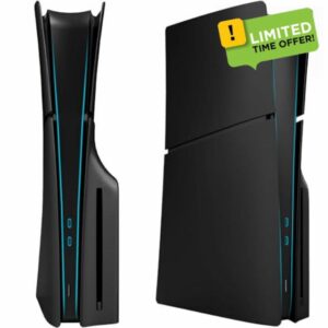 ElitePlay Black PS5 Slim Faceplates Cover Case Replacement Plate Shell Matte Black Accessories for Playstation 5 Slim Model Disc Editio