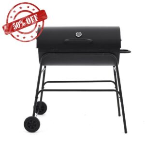 Panana Round Barrel Oil Drum BBQ Barbecue Steel Charcoal Grill Outdoor Patio Garde