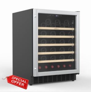 Willow W60WCSS 142L Under Counter Wine Cooler with Space for 52 Bottles
