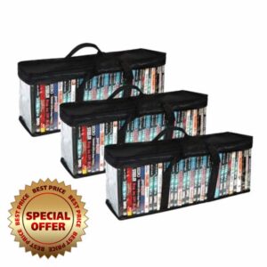 SILD DVD Storage Case Holder Organizer Bags Black Stackable DVD Holder