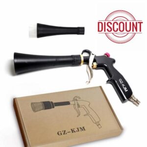 Air Blow Gun Car Interior Cleaning Gun High Pressure Car Detailing Cleaning Tool with Nozzle and Auto Detailing Dusting Brush for Quickly Blasts Dirt and Dust from Surface
