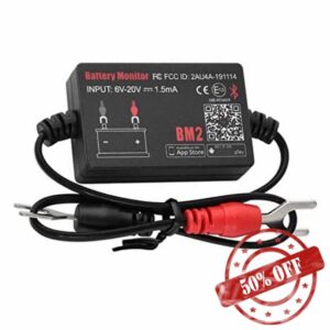 HUPYOMLER 12V Battery Monitor Voltage Tester Bluetooth 4.0 Car Battery Analyzer Charging Cranking Tes