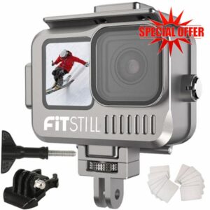 FitStill 45M/147FT Aluminum Alloy Waterproof Case for Go Pro Hero12/Hero11/ Hero10/ Hero9 Black