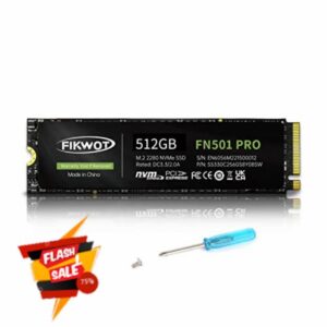 Fikwot FN501 Pro 512GB NVMe SSD - M.2 2280 PCIe Gen3 x4 Internal Solid State Drive with Graphene Cooling Sticker