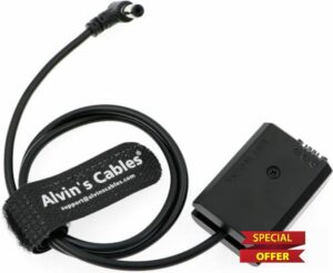 Alvin's Cables NP-FW50 Dummy Battery to DC Right Angle Power Cable for Sony A7 A7II A7R A7RII A7S A7SII A5000 A5100 A6000 A6100 A6300 A6400 A6500 A6600 Cameras 60CM