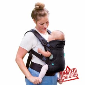 Infantino - Flip 4-in-1 Advanced Carrier with Washable bib Included - Ergonomic - Convertible - Face-in and Face-Out - Front and Back Carry - Newborns and Older Babies - 8-32 lbs