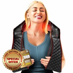 Essy® Neck and Shoulder Massager with Heat Back Massager Deep Tissue for Women Men Neckrelax Neck Pain Relief Massage Machine Shoulder Massager with Heat Shiatsu Massager Neck Relax Massage Bel