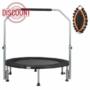 Panana Foldable Mini Trampoline Fitness Trampoline Rebounder,Exercise Trampoline with Adjustable Foam Handle