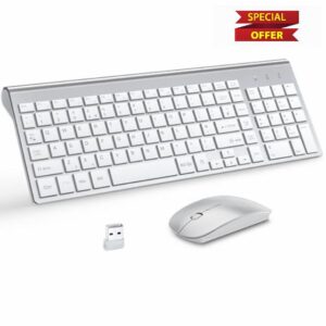 Wireless Keyboard and Mouse with Mouse Pad Ultra Slim Combo