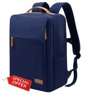 Hp hope Laptop Backpack for Women Men Travel Durable Backpacks Carry On with USB Charging Port RFID Pocket Fits 15.6 Inch Waterproof Resistant Luggage Business Weekender Bag 22L Blue