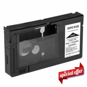 Bingxue VHS-C Cassette Adapter Compatible with VHS-C SVHS Camcorders Motorized VHS Cassette Converter Not Compatible with 8mm / MiniDV / Hi8