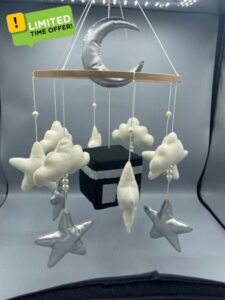 Quran Cube Baby Cot Mobile Player Cot Toy with Rotating Kaaba Display