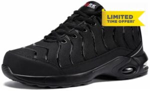 LARNMERN Steel Toe Cap Trainers Mens Lightweight Safety Trainers Comfortable Work Safety Shoes Protective Work Shoes Breathable Work Footwear Puncture Resistant Air Cushio