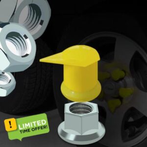 E-Vniko Long Reach Wheel Nut Indicator with Dust Cap for Yellow 32 MM Nuts HBL32 Nut Indicator
