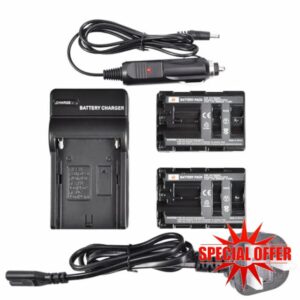 DSTE 2pcs NP-FM500H Li-ion Battery + Charger Compatible with Sony Alpha SLT-A57