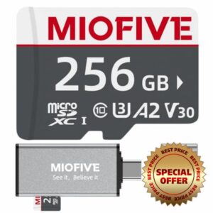 Miofive microSDXC Memory Card - Ultimate Micro SD Card with USB 3.0 Type-C Card Reader 170MB/s